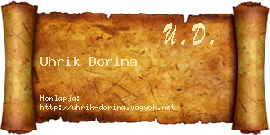 Uhrik Dorina névjegykártya